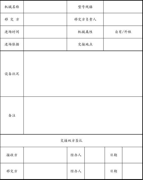 完整设备交接记录表word文档在线阅读与下载免费文档