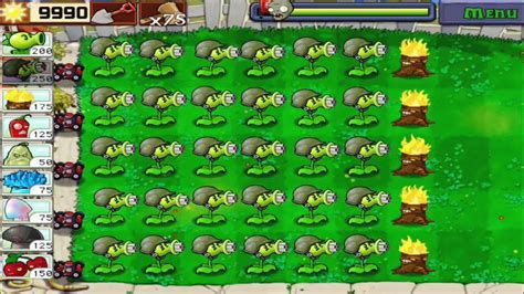 Plants Vs Zombies 36 Gatling Pea Vs Zombies Survival Pool Full