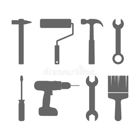 Tools Icon Set Vector Illustration Flat Design Stock Illustration