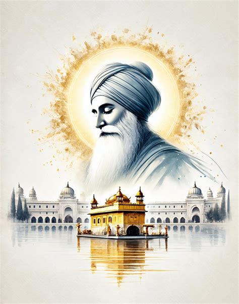 watercolor background illustration  guru nanak jayanti premium ai