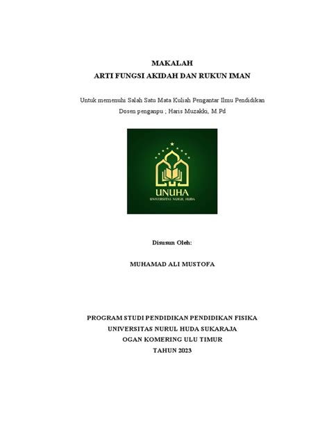 Makalah Arti Fungsi Akidah Dan Rukun Iman Pdf