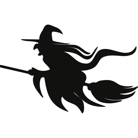 Witch On Broomstick Silhouette Free SVG