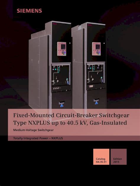 Pdf Fixed Mounted Circuit Breaker Switchgear Type Nxplus Up