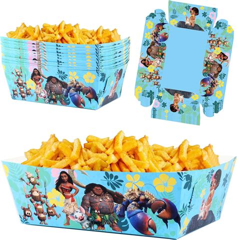 20 Pcs Moana Party Decorations Moana Paper Food Trays