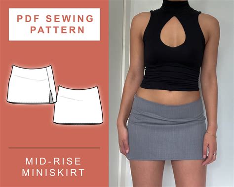 Pdf Mid Rise Mini Skirt Sewing Pattern Xs Xl Etsy Uk