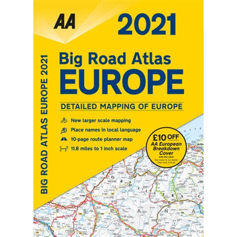 Aa Road Atlas Big Road Atlas Europe 2021 A3 Spiralbound