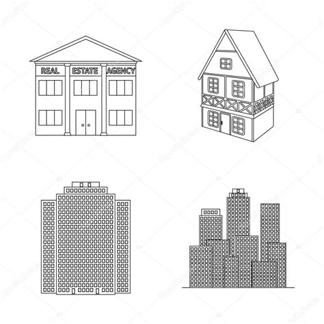 Dise O Vectorial De Edificio Y Letrero De Ciudad Colecci N De Icono De