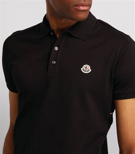 Mens Moncler Black Cotton Polo Shirt Harrods Uk