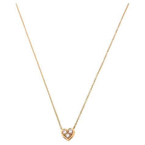 Tiffany And Co 18 Karat Yellow Gold Triple Interlocking Heart Necklace