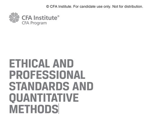 Cfa Ethical And Professional Standards And Quantitative Methods