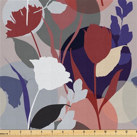 Ambesonne Floral Design Fabric By The Yard Modern Jungle Roses 3