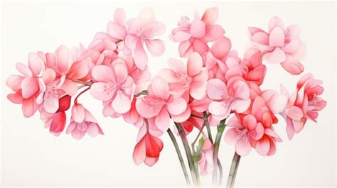 Premium Photo Delicate Realism Pink Flowers In Vase Watercolour