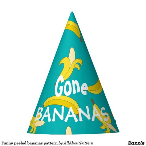 Funny Peeled Bananas Pattern Party Hat Zazzle Banana Pattern Party