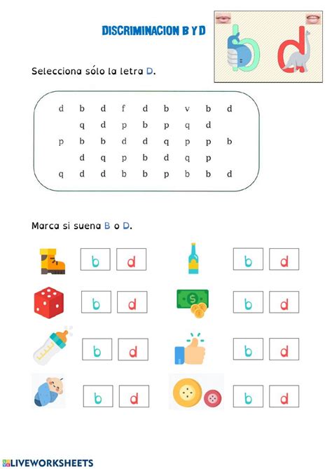 Discriminación D B Worksheet Phonics Practice School Phonics