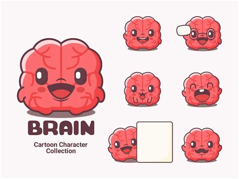 Premium Vector Brain Organ Cartoon Character Vector Illustration