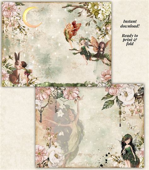 Junk Journal Printable Kit Fairy Dreams Theme Papers And Etsy