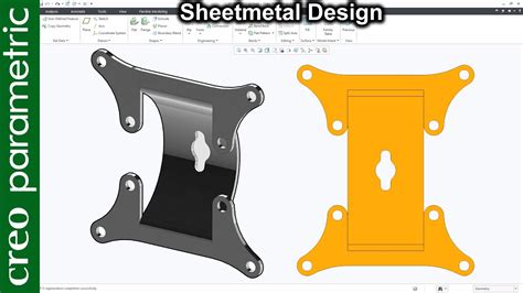 Sheet Metal Tutorial Wall Mounting Bracket In Creo Parametric Youtube