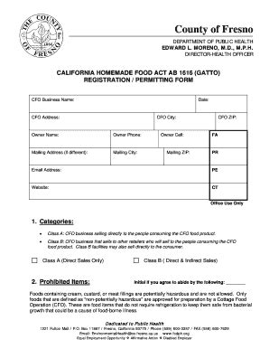 Fillable Online Co Fresno Ca Fresno Health Dept Form Fax Email Print