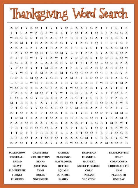 10 Best Thanksgiving Word Search Printable For Adults Pdf For Free At