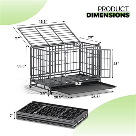 Magshion 485 Large Alloy Steel Heavy Duty Indestructible Dog Crate