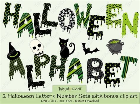 Halloween Alphabet Abc Spooky Clipart Halloween Letters Etsy