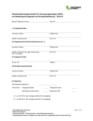 Ausf Llbar Online Inbetriebsetzungsprotokoll E Vde Ar N Pdf Fax