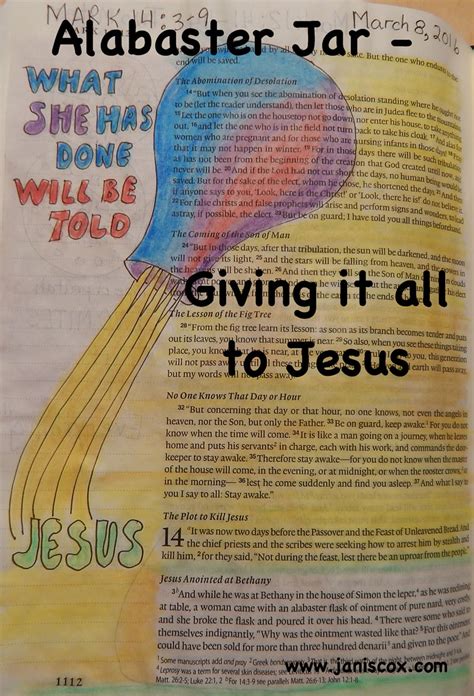 Alabaster Jar - Giving all to Jesus - Growing Through God's Word