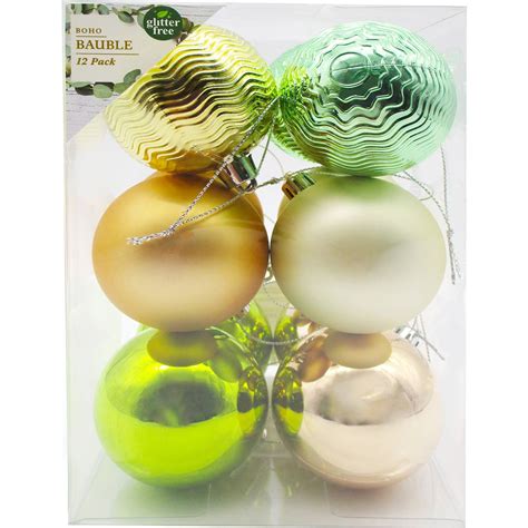 Christmas Baubles 60mm Green 12 Pack Woolworths