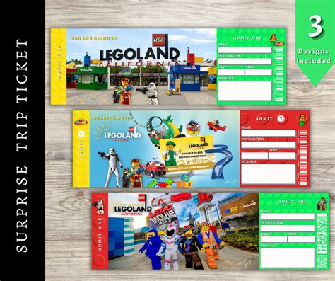 Printable CALIFORNIA LEGOLAND Surprise Trip Reveal Tickets - Etsy