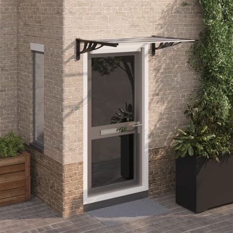 Store Banne Auvent De Porte Noir Et Transparent 122x90 Cm