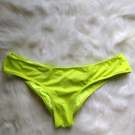 Victoria S Secret Ruched Cheeky Bikini Bottom Neon Gr Gem