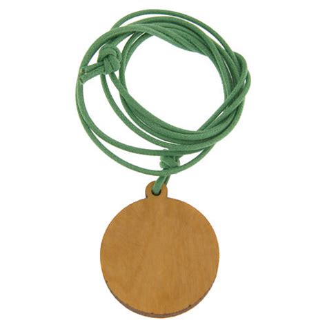 Collier Jubilé corde verte et pendentif bois olivier vente en ligne