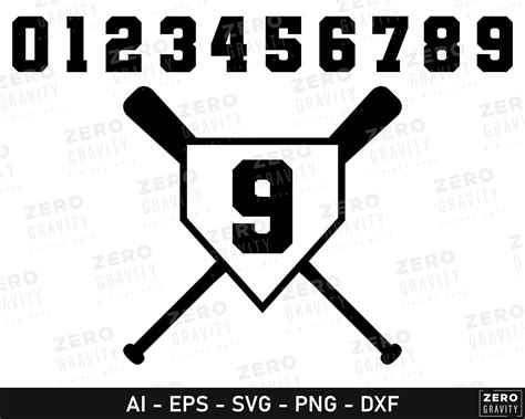 Baseball Numbers SVG For Crafts And DIY Projects Numbers For Etsy