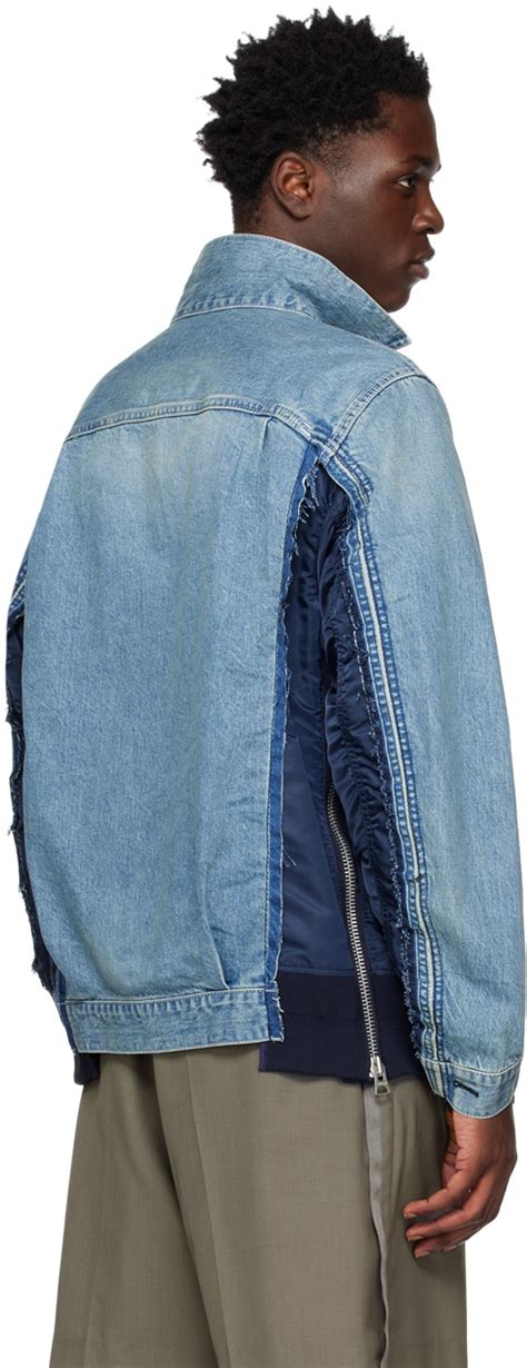 Sacai Blue Paneled Denim Jacket Sacai