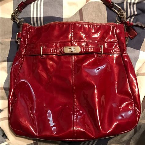 Off Coach Handbags Coach Patent Red Leather Purse From Chandra S