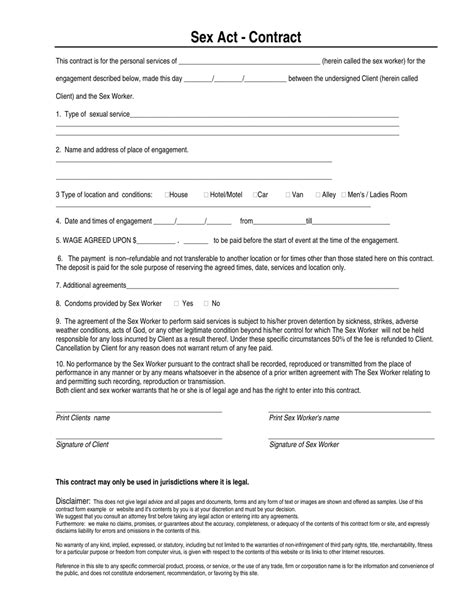 Sex Act Contract Template Fill Out Sign Online And Download Pdf Templateroller