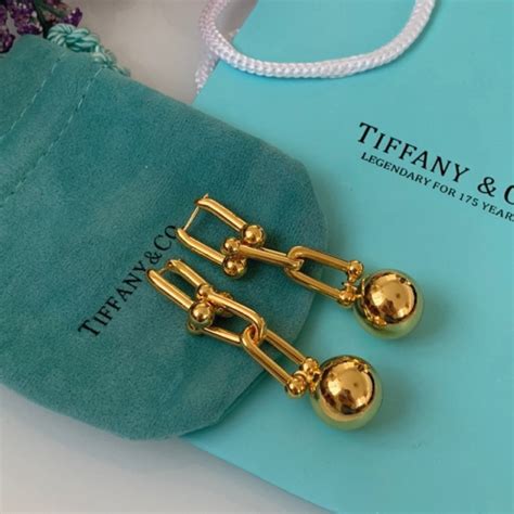 Тиффани серьги / Tiffany HardWear в золоте с шариками | Серьги тиффани ...