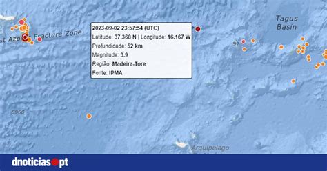 Sismo De Registado Ontem No Mar Entre A Madeira E O Continente