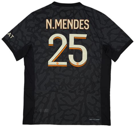 2023 24 Paris Saint Germain Authentic Third Shirt N Mendes 25 L