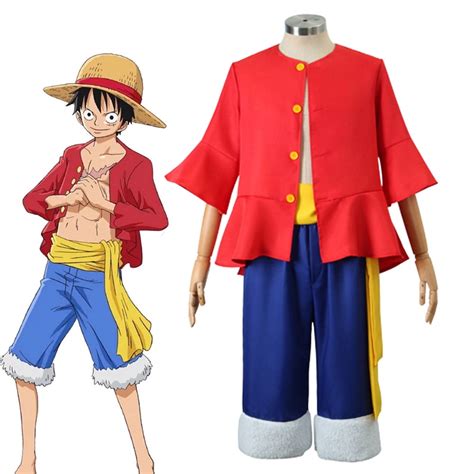 Anime One Piece Monkey D Luffy Cosplay Costume Male Female Halloween