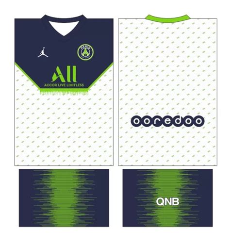 Arte Vetor Camisa Paris Saint Germain PSG Conceito Azul E Verde