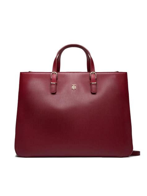 Дамска чанта Tommy Hilfiger Th Timeless Work Bag Aw0aw13159 Червен