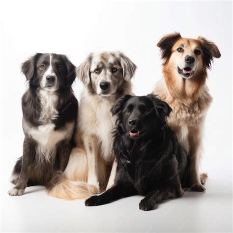 Premium AI Image | Various Dog Breeds Posing on a White Background