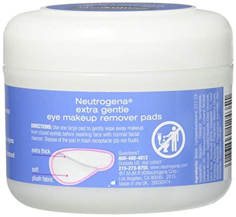 Neutrogena Eye Extra Gentle Makeup Remover Pads 30 Count Jar 6 Pack