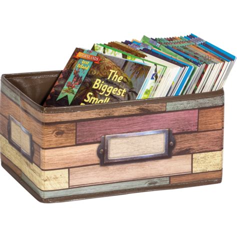 Reclaimed Wood Small Storage Bin Tcr Teacher Created Resources