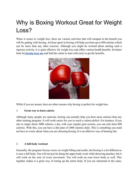 Ppt Why Is Boxing Workout Great For Weight Loss Powerpoint