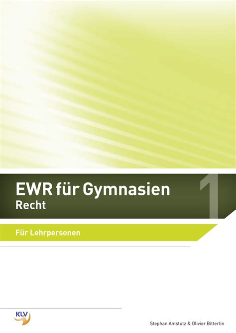 Ewr F R Gymnasien Recht Lehrerband Auflage Westermann