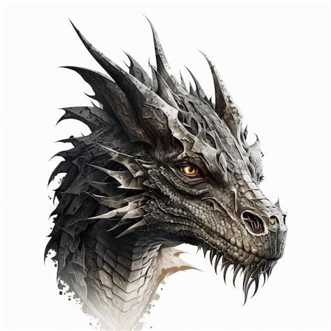 T Te De Dragon Portrait Dessin Illustration Ai G N Rative Photo Premium