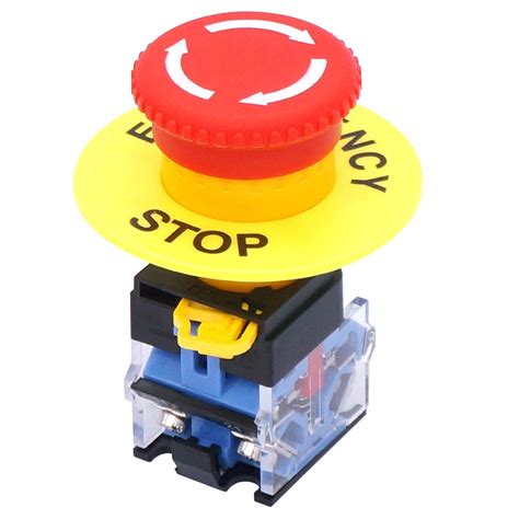 Buy Taiss 22mm 2 NC Red Mushroom Latching Emergency Stop Push Button