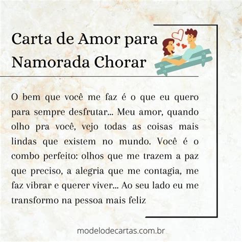 Cartas De Amor Para Namorada Chorar Modelos De Carta